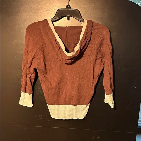 dELiA*s Brown, Pink and Light Blue Cardigan/Hoodie with Floral Beaded Detail - Picture 4 of 4